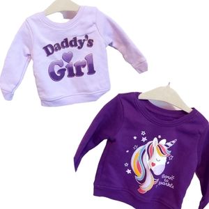 Baby Girl Graphic Unicorn Sparkle Daddy's Girl Fleece Sweatshirt Set